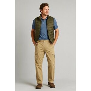 Eddie Bauer Cargo Pants Mens 38x32 Khaki Straight Relaxed Utility Outdoor Hiking